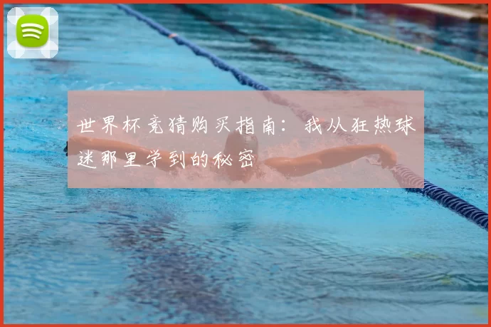 世界杯竞猜购买指南:我从狂热球迷那里学到的秘密